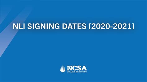 NLI Future Signing Dates .